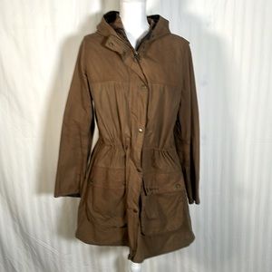 Barbour Ladies Durham Brown Hoodie Jacket US Sz 14